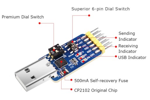 CP2102 USB TTL 6v1
