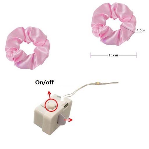 HAIR RUNSTERY LED SVIETIACI SCRUNCHIE NA HLAVU RUKY GUMIČKA
