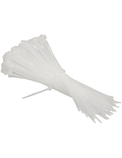 Sťahovacie pásky 2,5x150mm Biele 100 ks.