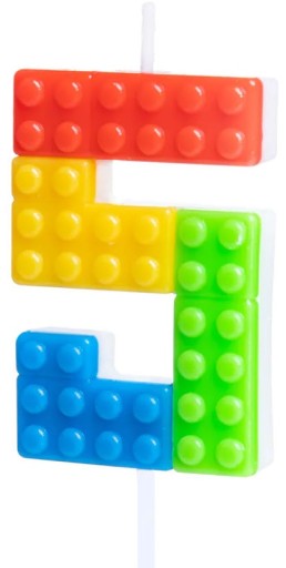 Tortová sviečka Klocki Cyfra 5 Birthday