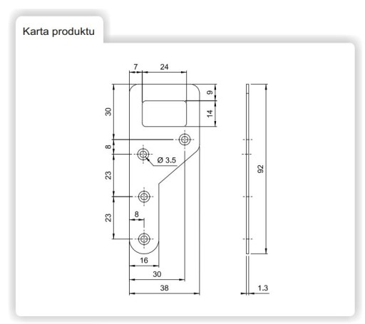 UHOLOVÝ NÁBYTOK VEŠIAK PRE NÁBYTOKSKÉ SKRINÍKY P/L 14,096 AMIX