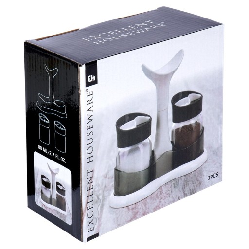 Súprava SALT AND PEPPER CASE, zásobníky na soľ a korenie, stojan na korenie