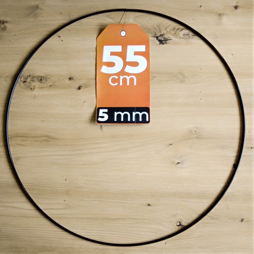Kovový prsteň BLACK makramé základ 55 cm 5 mm