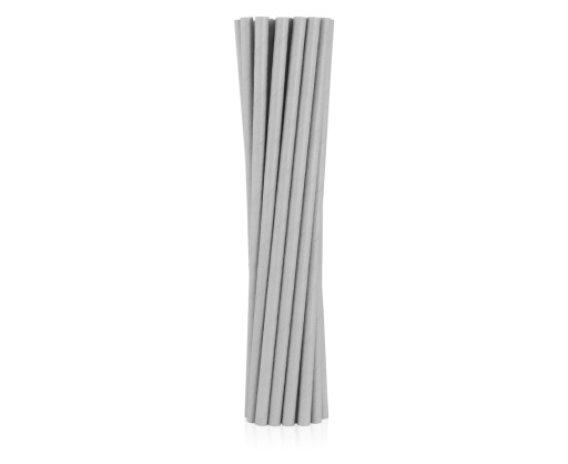 Rúrky (slamky) z papiera. strieborné vzory, 6x197mm / 12 ks.