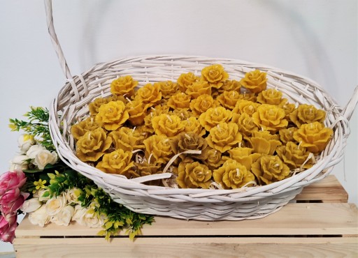 Sviečka z včelieho vosku ROSE ĎAKUJEM