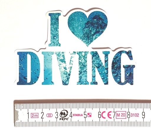 Potápačská nálepka s nápisom I love diving