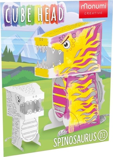 KOCKOVÁ HLAVA. DINO. SPINOSAURUS. MONTÁŽ A FARBA