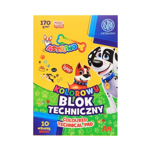 Technický blok A4/10 farebný 170g Astra 106021014