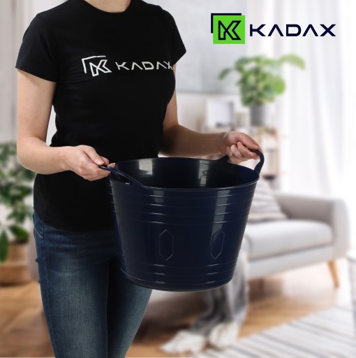 KADAX FLEXIBILNÝ PLASTOVÝ KOŠÍK NA PRÁDLO, UNIVERZÁLNY, 15L, ÚCHYTKY, NÁMORNÍCKA MODRÁ