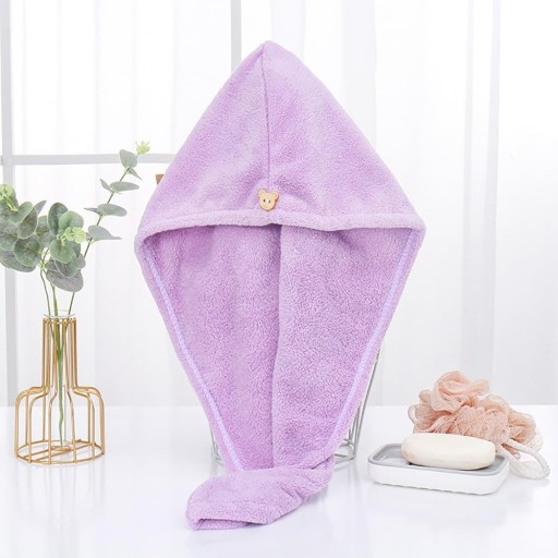 Vlasový turbanový uterák z mikrovlákna na sušenie fialová SEOL Cosmetics