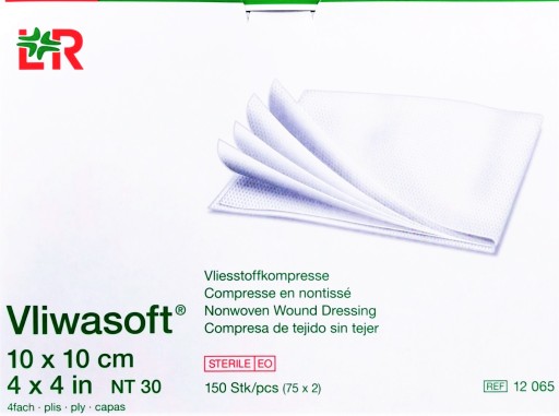 L&R - Vliwasoft 10 x 10 cm, sterilný 4w, 150 ks.