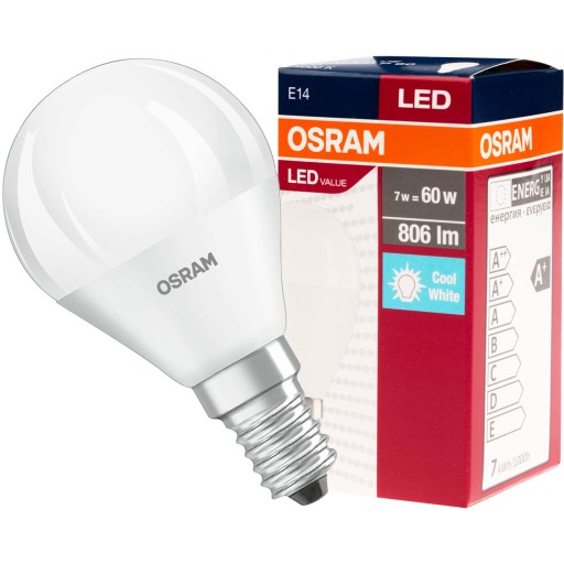 OSRAM LED guľôčková žiarovka E14 7W = 60W 806lm 4000K