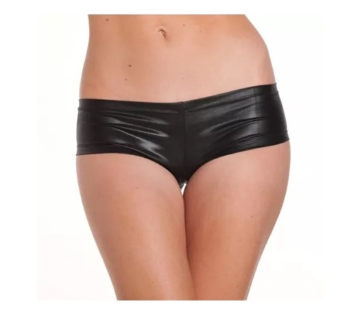 SEXY ČIERNE TESNÉ VINYLOVÉ KRAŤASY XXL WADA