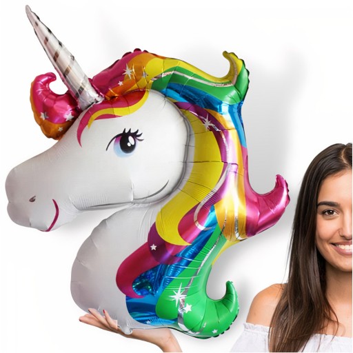 FÓLIOVÝ BALÓN JEDNOROŽEC PRE HÉLIUM A VZDUCH NARODENINY VEĽKÝ 110 cm