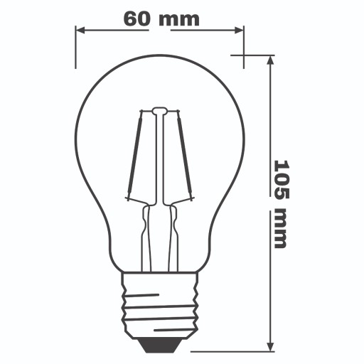 LED žiarovka E27 A60 2W = 15W 2700K FILAMENT OSRAM