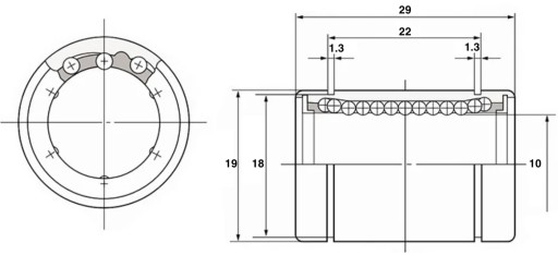 LINEÁRNE LOŽISKO LM10UU