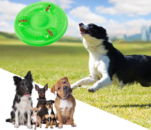 FRISBEE LIETAJÚCI KOTOUČ PRE PSOV, HRUBÁK, ÚSTUPOVÁ HRAČKA