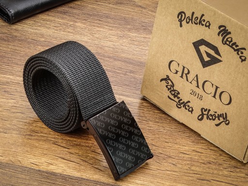 Široký čierny opasok na nohavice Gracio Webbing, 95 cm
