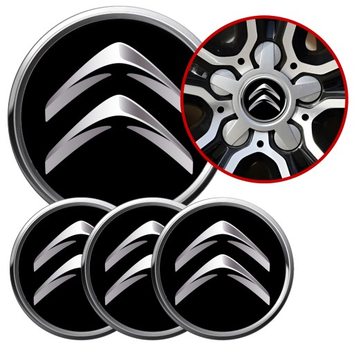 4 Emblémy Krytky ráfikov Kryty kolies Kolesá CITROEN SET TOP 53 mm