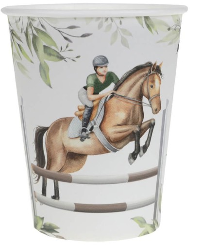 Papierové poháre HORSE RIDING Kôň 270ml 10 kusov Narodeninové