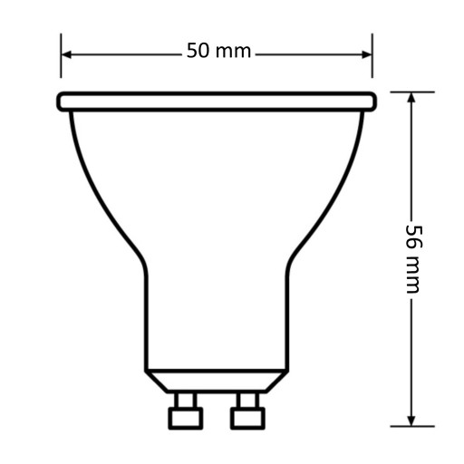 GU10 LED žiarovka 5W = 50W 345lm 6500K Studená TOSHIBA Reflektor Stmievateľný