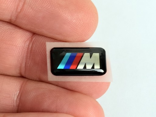 1x BMW M M Power Package, nálepka s logom na ráfiky, volant, 18x10 mm, chróm