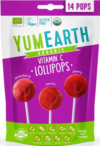 YumEarth Eco ovocné lízanky s vitamínom C 14 ks 87g