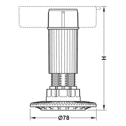 AXILO nábytková noha v-125mm (115-145) HAFELE