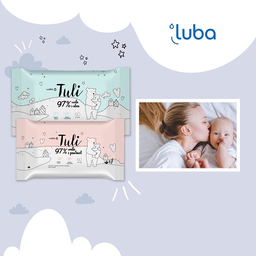 LUBA Tuli vlhčené obrúsky pre deti Voda a Aloe - 60 listov