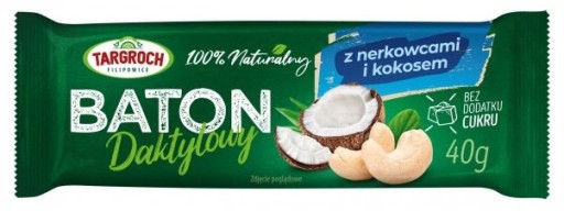 Targroch Datlová tyčinka s kešu a kokosom Kešu kokosové sušené ovocie 40g