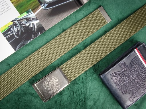 Khaki Military krátky kaki opasok na NOHAVICE 95cm