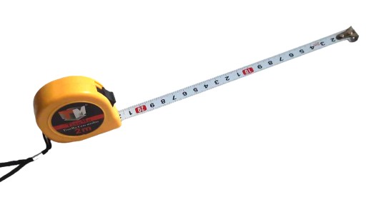 Stavebná miera, rolované pravítko, 2m krajčírsky meter