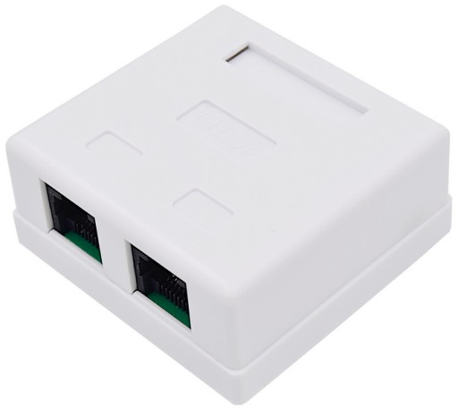 Cat.5e dvojitá nástenná zásuvka 2xRJ-45