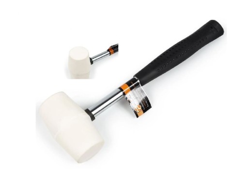 GUMOVÉ KLADIVO, BIELE KOVOVÁ RÚČKA 40MM 225G POLAX 39-003