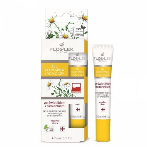 FLOS-LEK Gél na očné viečka a oči, svetlík + harmanček, 15 ml