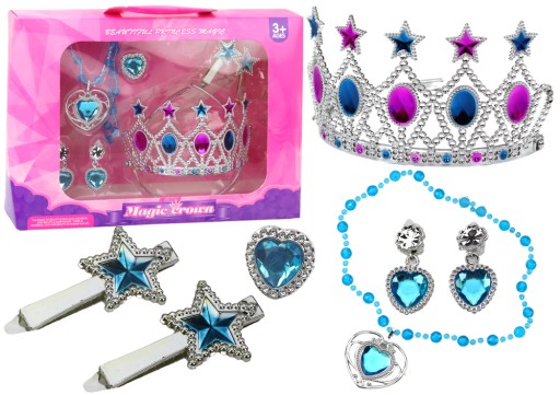 Sada náušníc Crown Náhrdelník Prsteň klipsy