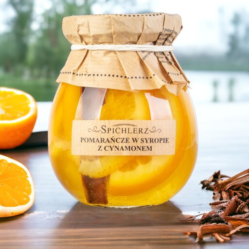 Pomaranče v sirupe so škoricou Pomaranč Škorica do čaju 260g