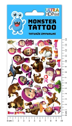UMÝVACIE TETOVANIE PRE DETI MAŠA A MEDVEĎ ORIGINÁLNE DIZAJNY