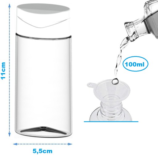 10 ks NÁDOBA NA CESTOVNÚ FĽAŠU DO LIETADLA 100ml NA PRÍRUČNÚ BATOŽINU.