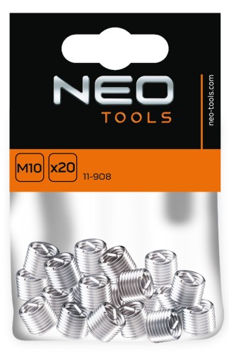 Vložky na opravu závitov M10, 20ks NEO 11-908