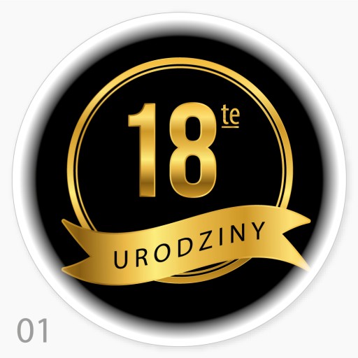 Nálepky darčeková torta na oslavu 18. NARODENIN 48 ks