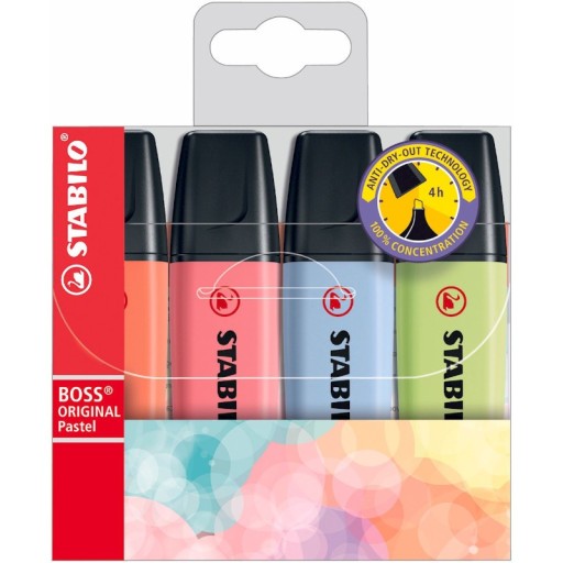 Stabilo Boss Original Pastel zvýrazňovače Sada 4 farieb