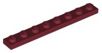 LEGO Plate 1x8 tmavočervená (3460/4541507)