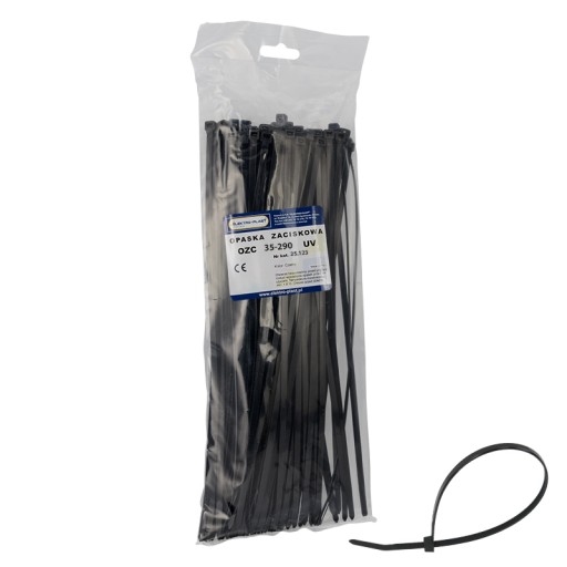 Upínací pás čierny OZC 35-290 UV, 3,5x290 100 ks