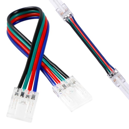 Konektor pre RGB COB LED pásy 10mm, konektor s káblom, obojstranná svorka