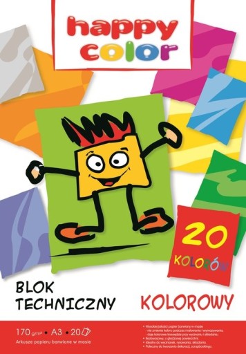 TECHNICKÝ BLOK FARBA A3 170G 20 ARKU HAPPY COLOR