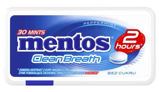Mentos Clean Breath Peppermint pastilky 21g