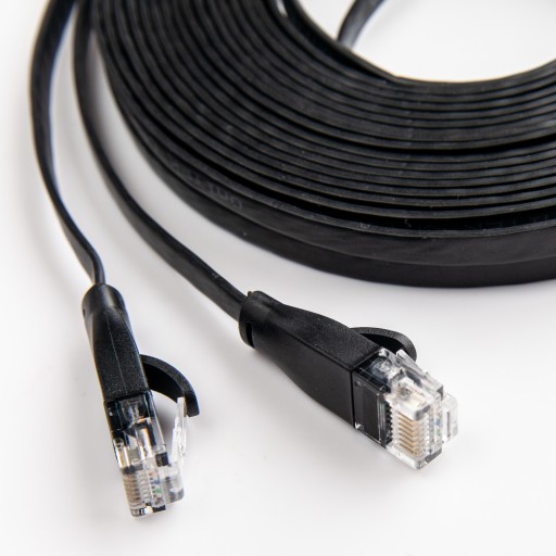 Unitek čierny plochý UTP Ethernet Cat.6 sieťový kábel 2m 1Gbps