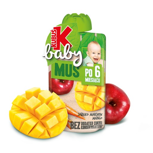 Kubuś Baby Mousse po 6 mesiacoch jablko mrkva mango 100g
