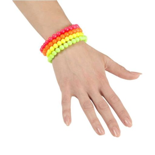 NEÓNOVÉ NÁRAMKY retro DISCO farebný RAVE set 4 ks KARNEVAL